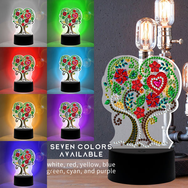 Diamond Painting DP19 LED Seven Changing Colour Light Heart Tree