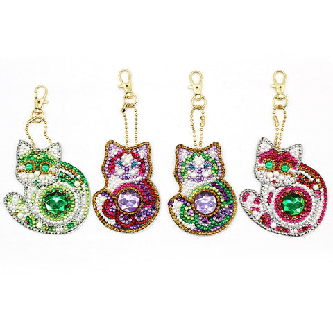 Diamond Painting Keychains - Cat 4 Pack