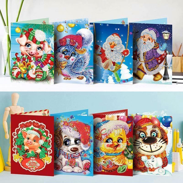 Diamond Painting Christmas Cards - 8 pack