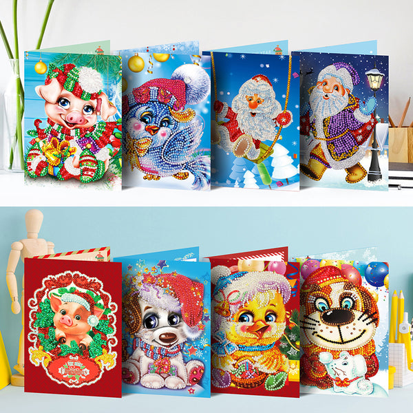 Diamond Painting Christmas Cards - 8 pack