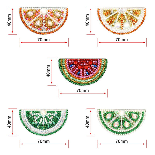 Diamond Painting Keychains - Half Fruit 5 Pack