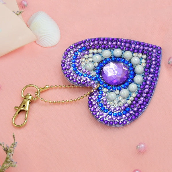 Diamond Painting Keychains - Hearts 5 Pack