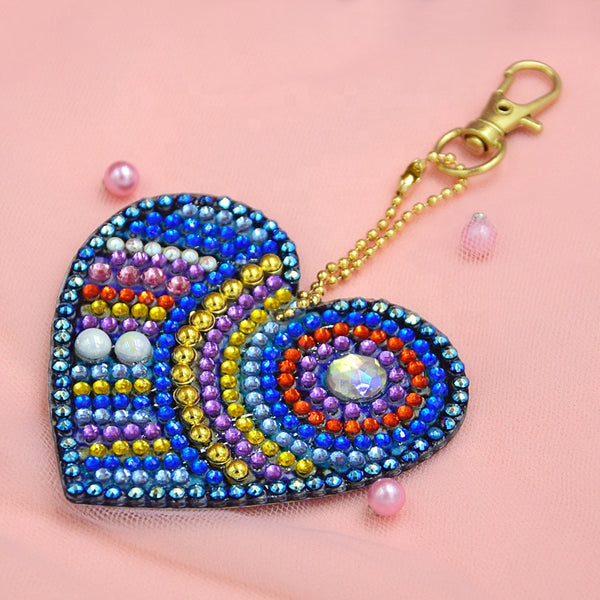 Diamond Painting Keychains - Hearts 5 Pack