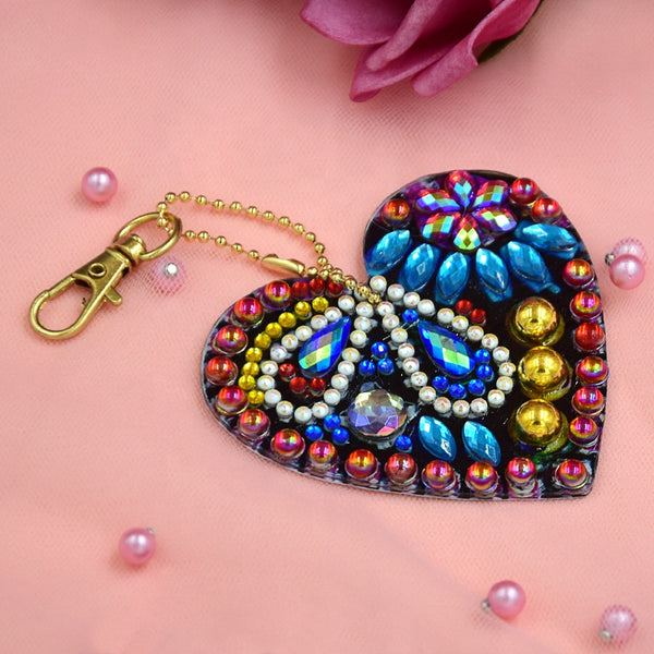 Diamond Painting Keychains - Hearts 5 Pack