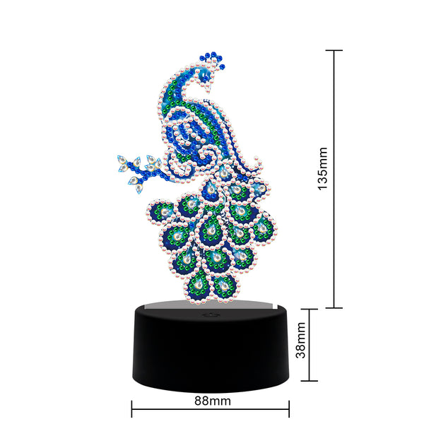 Diamond Painting DP33 LED Seven Changing Colour Light Peacock