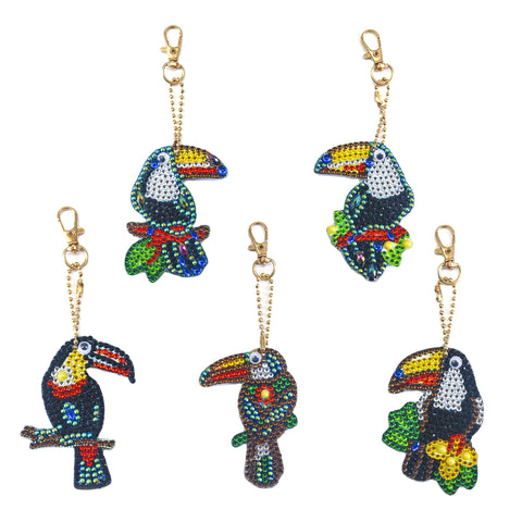 Diamond Painting Keychains - Toucan 5 Pack