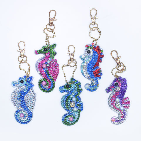 Diamond Painting Keychains - Seahorse 5 Pack