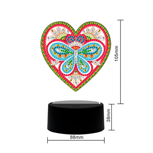 Diamond Painting DP12 LED Seven Changing Colour Light Butterfly in Heart