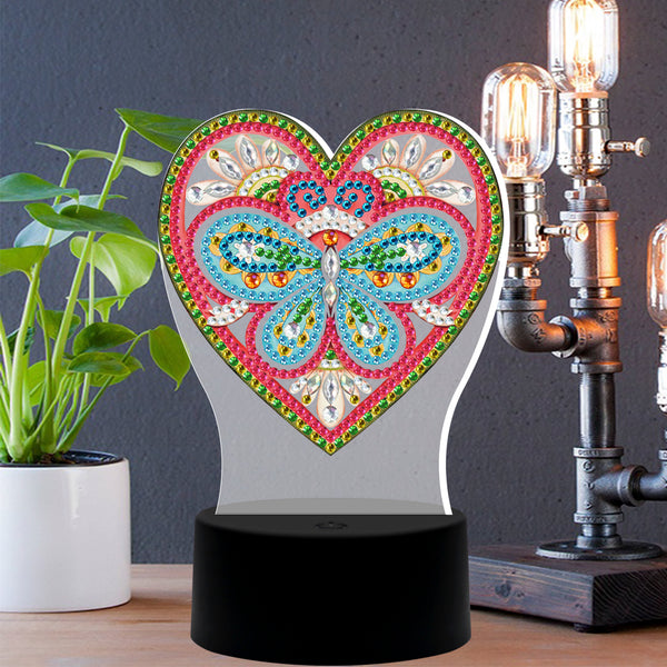 Diamond Painting DP12 LED Seven Changing Colour Light Butterfly in Heart