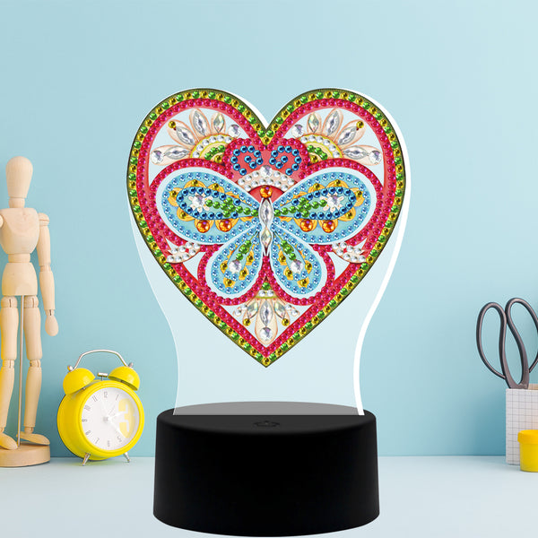 Diamond Painting DP12 LED Seven Changing Colour Light Butterfly in Heart